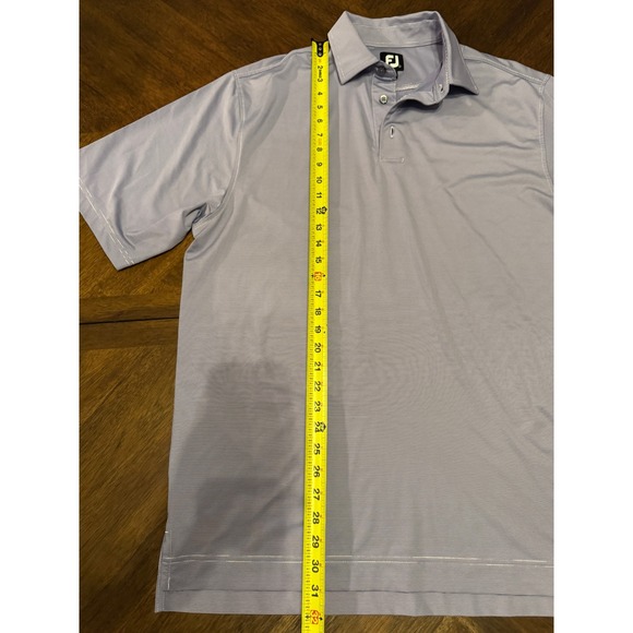 FootJoy FJ Mens Golf Polo Shirt Short Sleeve Blue White Stripe Size Large |Q1 - Picture 4 of 5